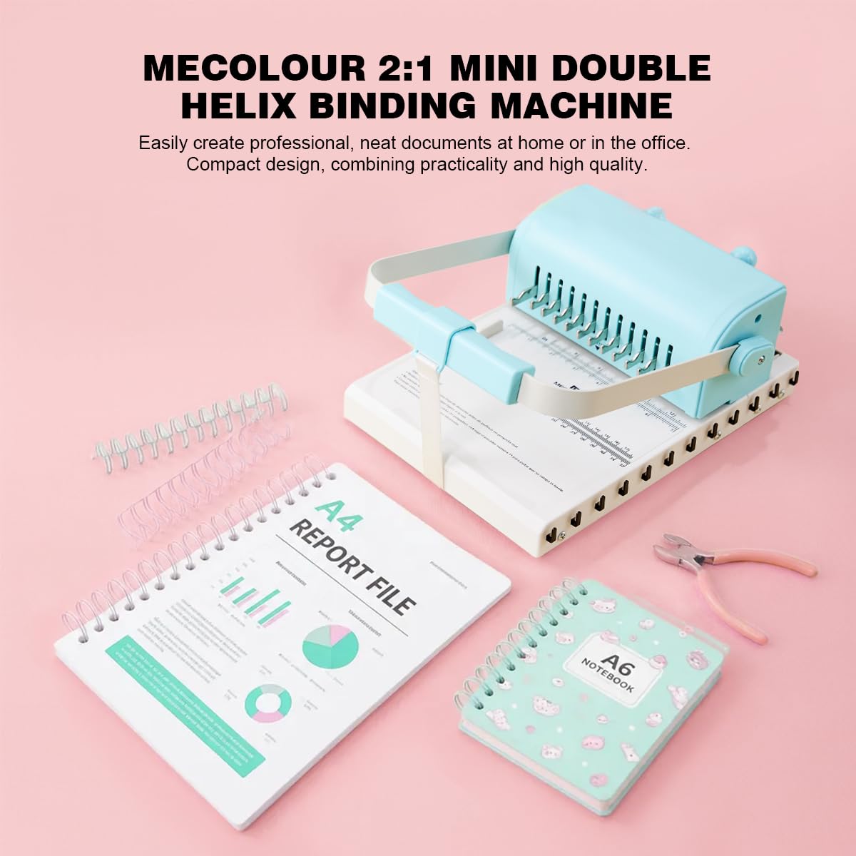 Amazon.co.jp: MECOLOUR 製本機、穴ピッチ2:1、バインディングキット